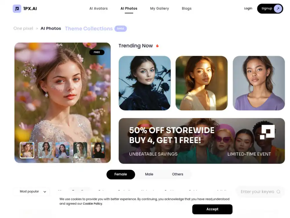 1PX.AI The world's most advanced AI photo generator